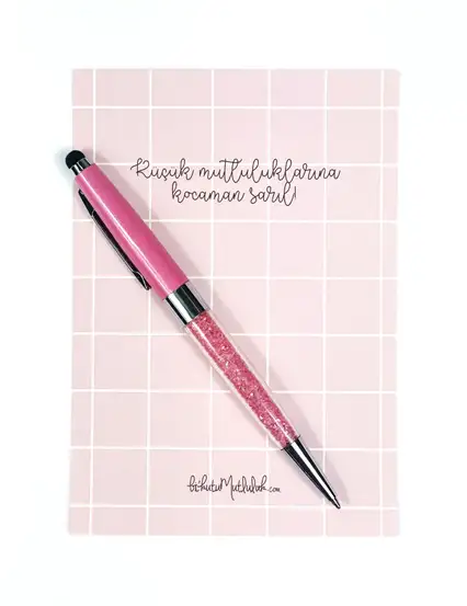 Pembe Kristal Tükenmez Kalem