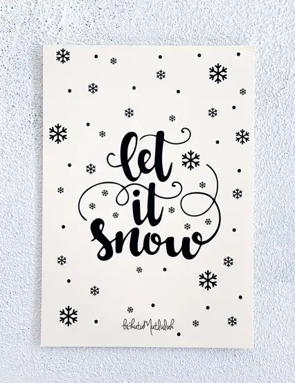 Let It Snow Motto Kartı Kartpostal