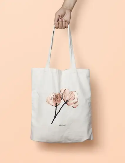 RoseGold Çiçek Bez Çanta