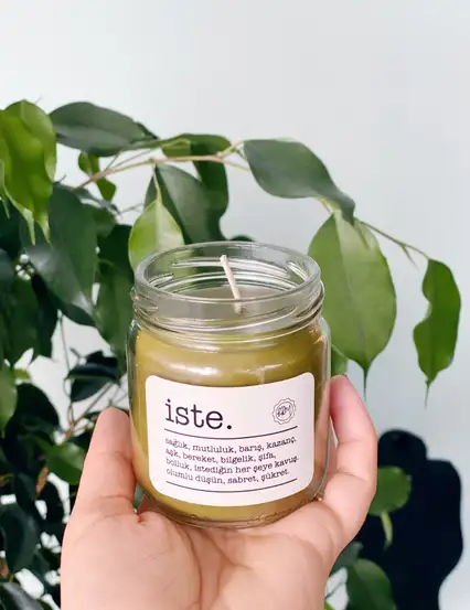 İste Yeşil Kokulu Kavanoz Mum