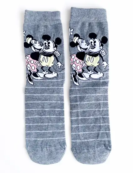 Çorap N451 - Gri Mickey & Minnie Çorap