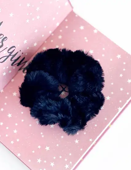 Toka- Lacivert Peluş Lastik Toka