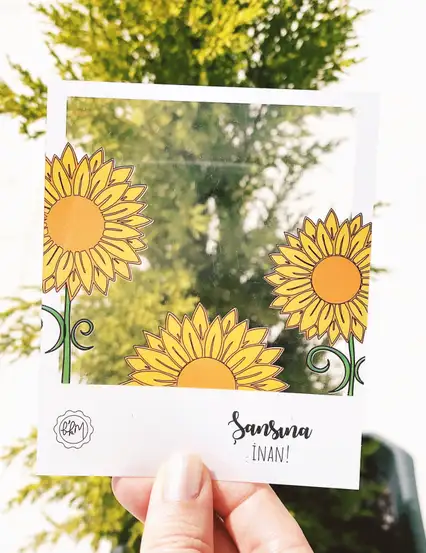 'GÜNEŞ' Şeffaf Polaroid Çerçeve Seti 4lü Mottolu
