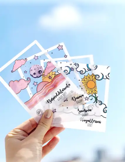 'GÜNEŞ' Şeffaf Polaroid Çerçeve Seti 4lü Mottolu
