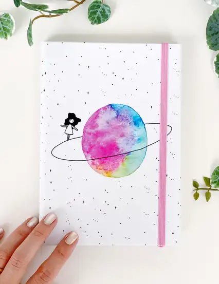 Gezegen Lastikli Defter - Çizgisiz Defter Serisi