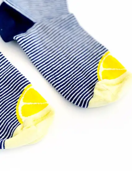 Çorap n480 Çizgili Limon Dilimi Çorap