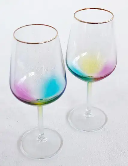 2'li Rainbow Şarap Kadehi