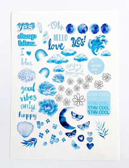 Mavi Mutluluk Sticker Seti