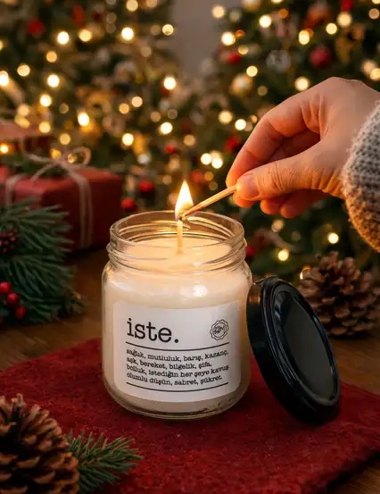 İste Beyaz Kokulu Kavanoz Mum