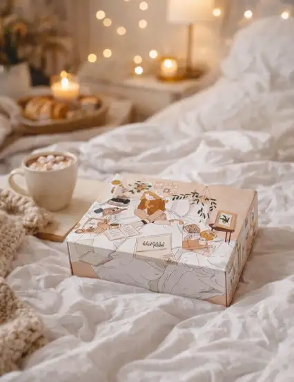 Boho Temalı Boş Hediye Kutusu