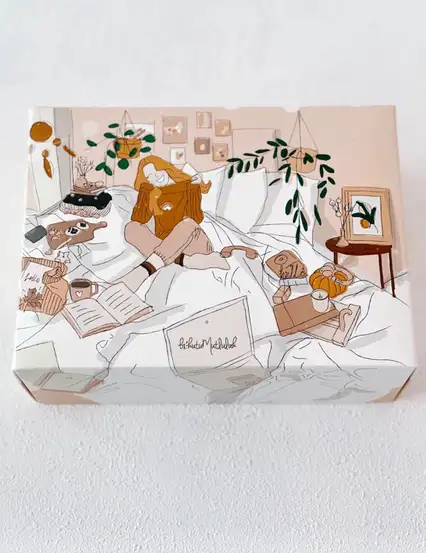 Boho Temalı Boş Hediye Kutusu
