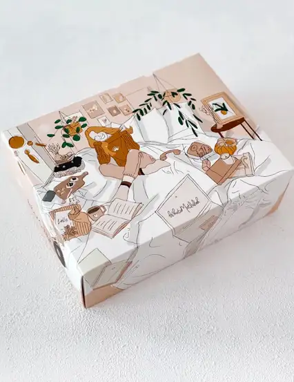 Boho Temalı Boş Hediye Kutusu
