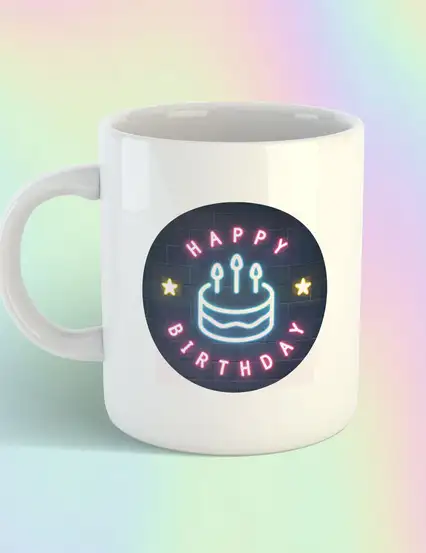 Doğum Günü Kupa Neon Happy Birthday