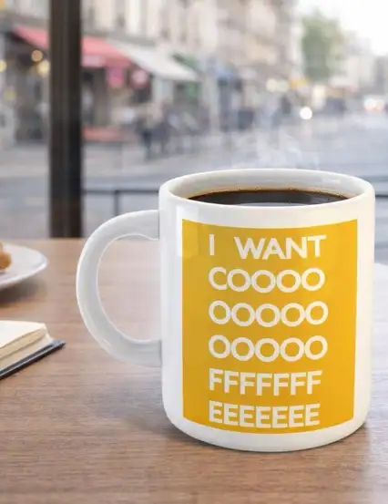 I Want Coffee Sarı Kupa