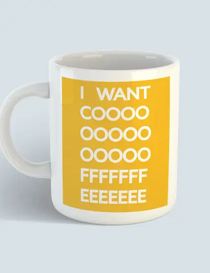 I Want Coffee Sarı Kupa