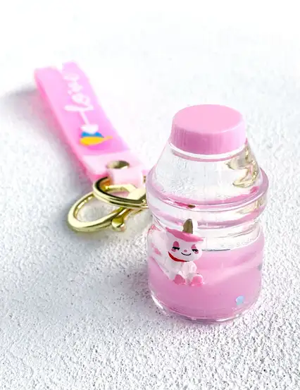 Anahtarlık Çanta Aksesuarı - Pembe Simli Unicorn Anahtarlık