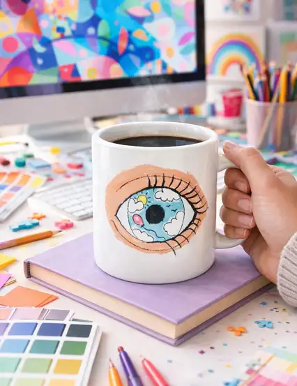 Grafik Tasarımcı Serisi Mutlu Göz Kupa