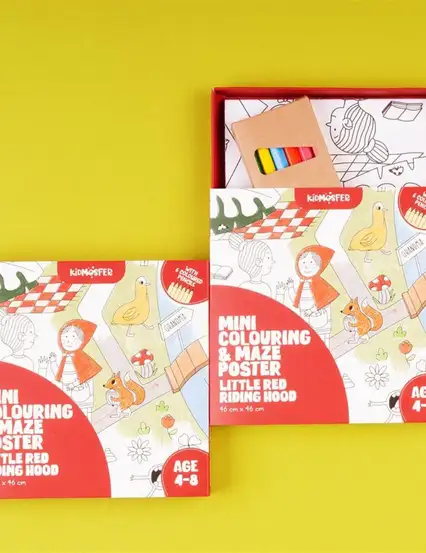 Kidmosfer - Boyama ve Labirent Poster (Kırmızı Başlıklı Kız)