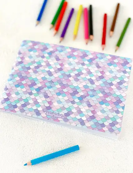 Pastel Renkler Balık Pulu - Çocuk Resim Defteri Serisi