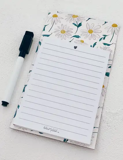 Papatyalar Buzdolabı Magnetli Alışveriş Listesi Defter Ve Magnetli Kalem