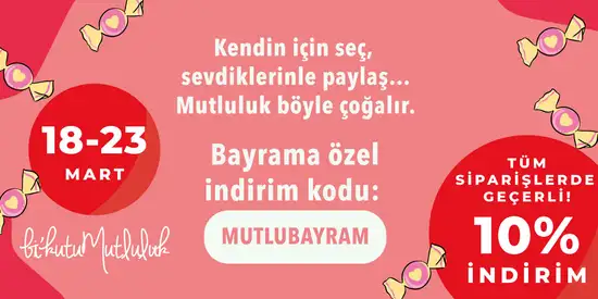 Bayrama Özel %10 İndirim Kodu: MUTLUBAYRAM Bikutumutluluk'ta!