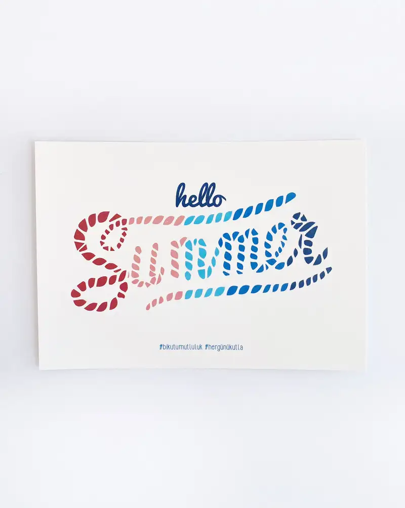 "Hello Summer" Motto Kartı Kartpostal