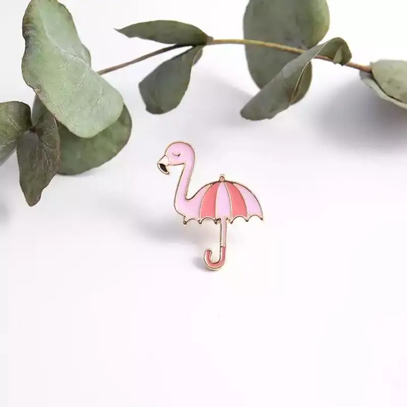 Flamingo şemsiye Rozet