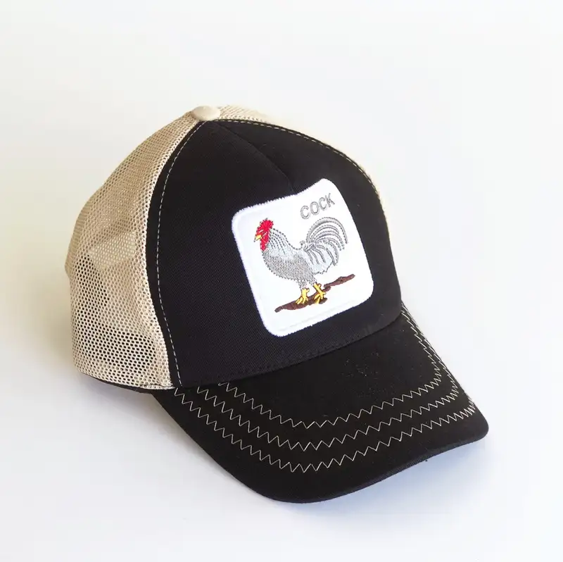 Cock Horoz Cap Siyah Krem Şapka