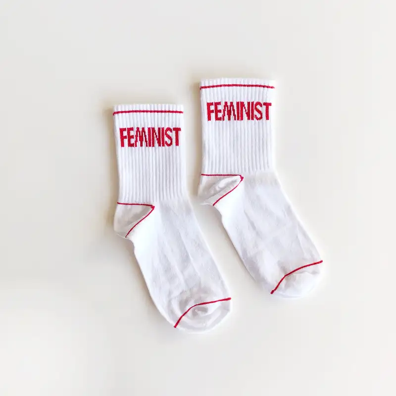 Çorap N089 Beyaz serisi-  Feminist çorap
