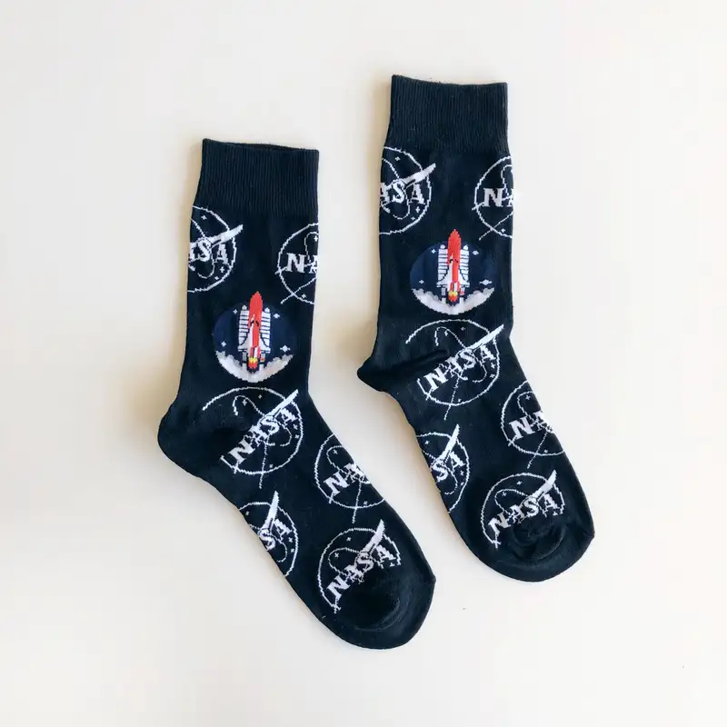 Nasa serisi - Siyah Nasa Roket Çorap