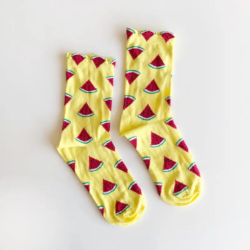 Çorap N099 Meyve Serisi - Sarı Renk Karpuz Çorap