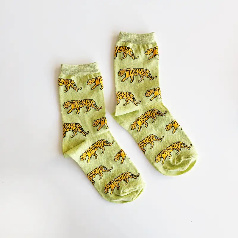 Çorap N033 Fıstık Yeşili Tiger Kaplan Çorap
