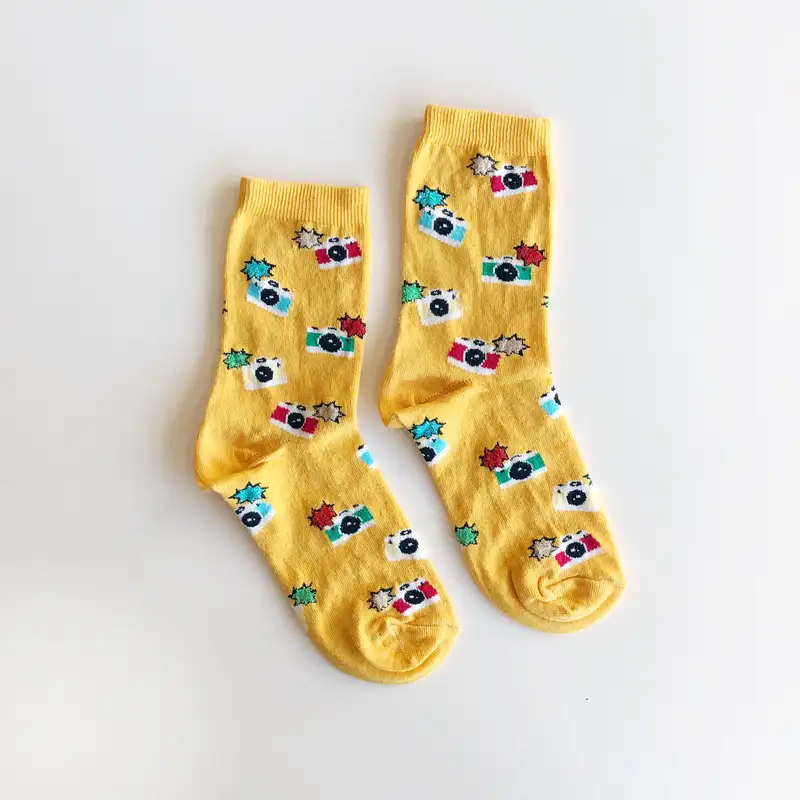 Sarı Şipşak Fotoğraf Makinası Çorap