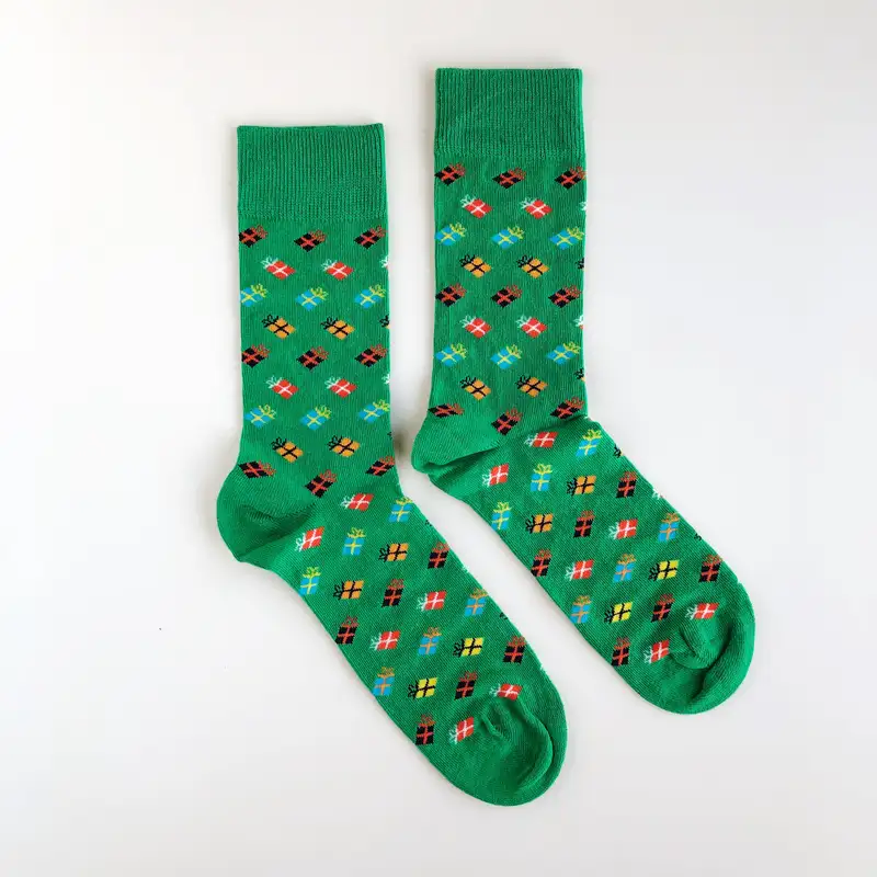 Çorap N041 Hediye paketleri yeşil Yılbaşı çorap