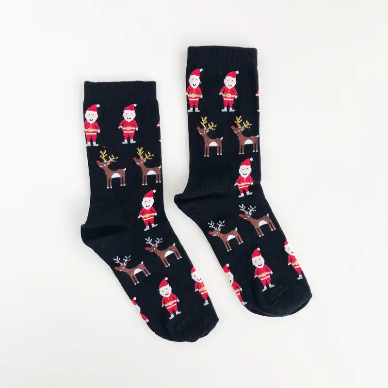 Siyah Noel baba ve geyikler çorap