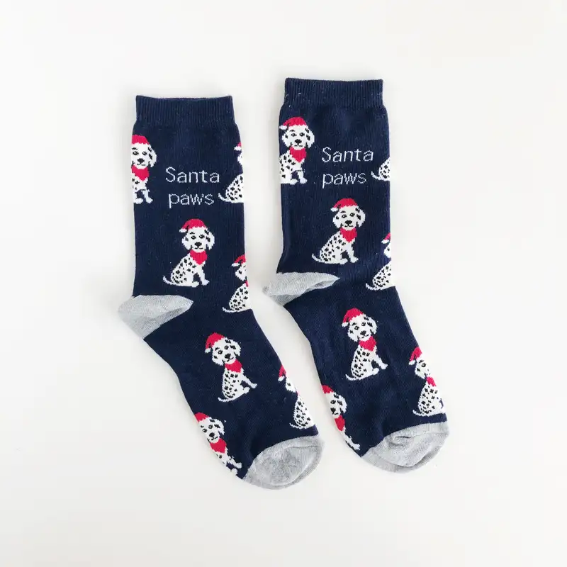 Santa paws lacivert Dalmaçyalı yılbaşı köpek çorap