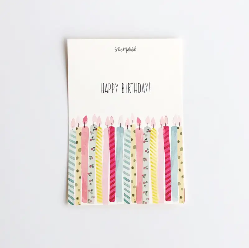 Happy birthday bi dilek tut mumlar motto kartı Kartpostal