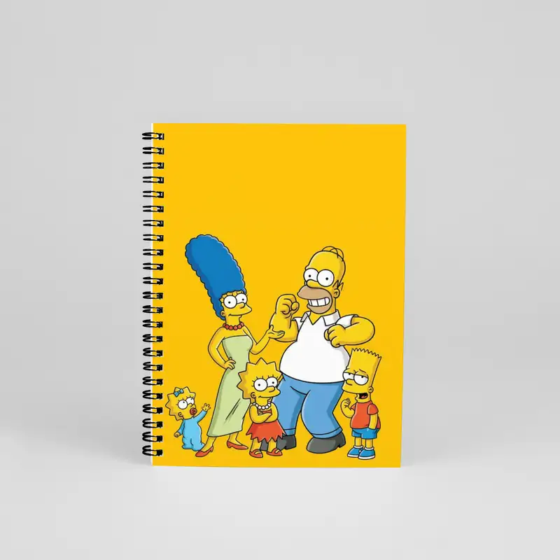 N0119 A5 Tasarım Spiralli Defter - Simpsons Family