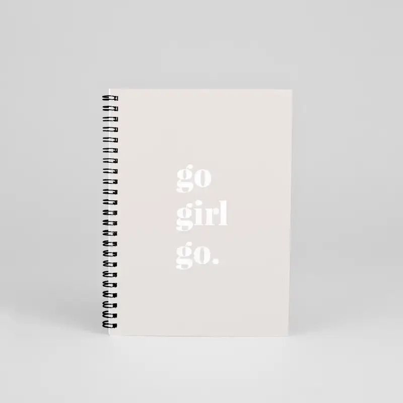 N0129 A5 Tasarım Spiralli Defter - Go Girl Go