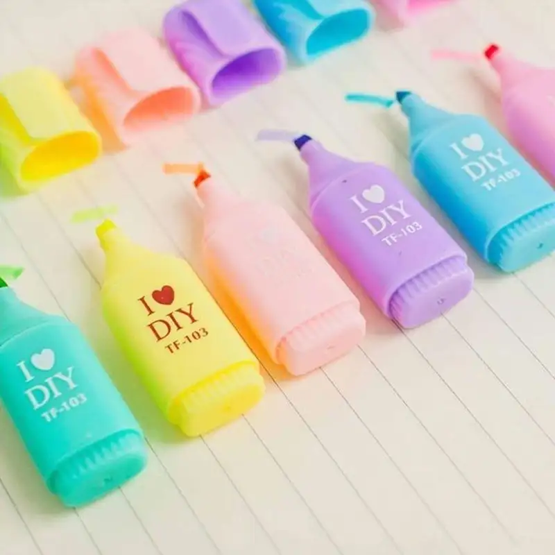 Fosforlu Kalemler 6lı Mini Boy Pastel Renkler