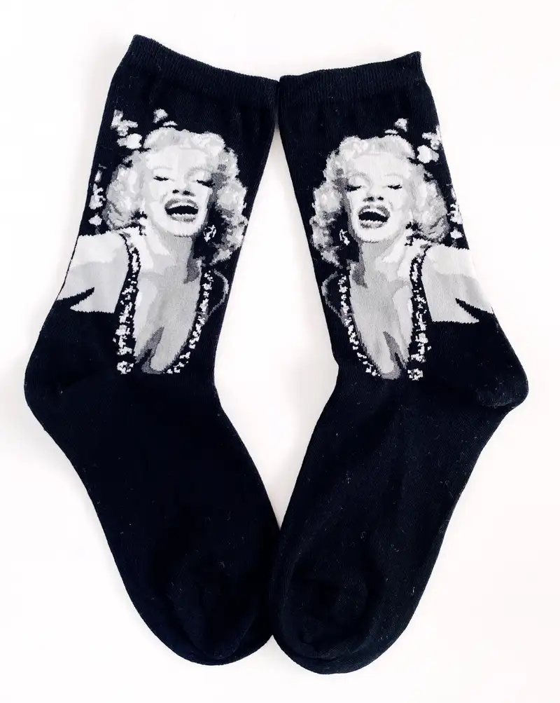 Çorap N120 - Siyah Marilyn Monroe Çorap