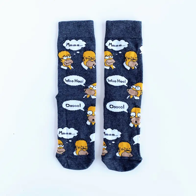 Çorap N152 - Woo Hoo Simpson Gri Çorap