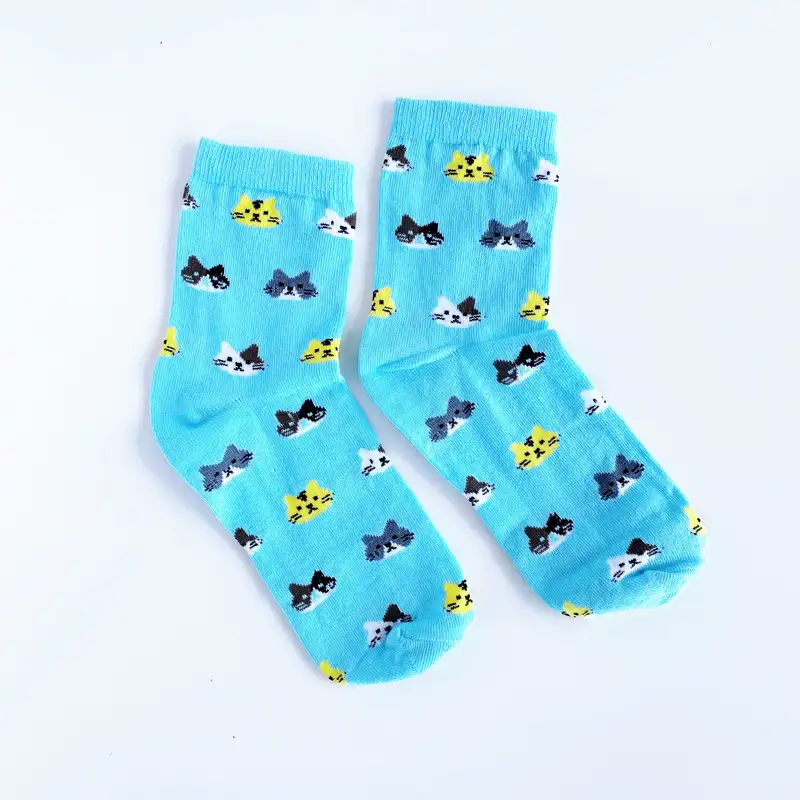Çorap N220 - Pisi Kediler Mavi Soket Çorap
