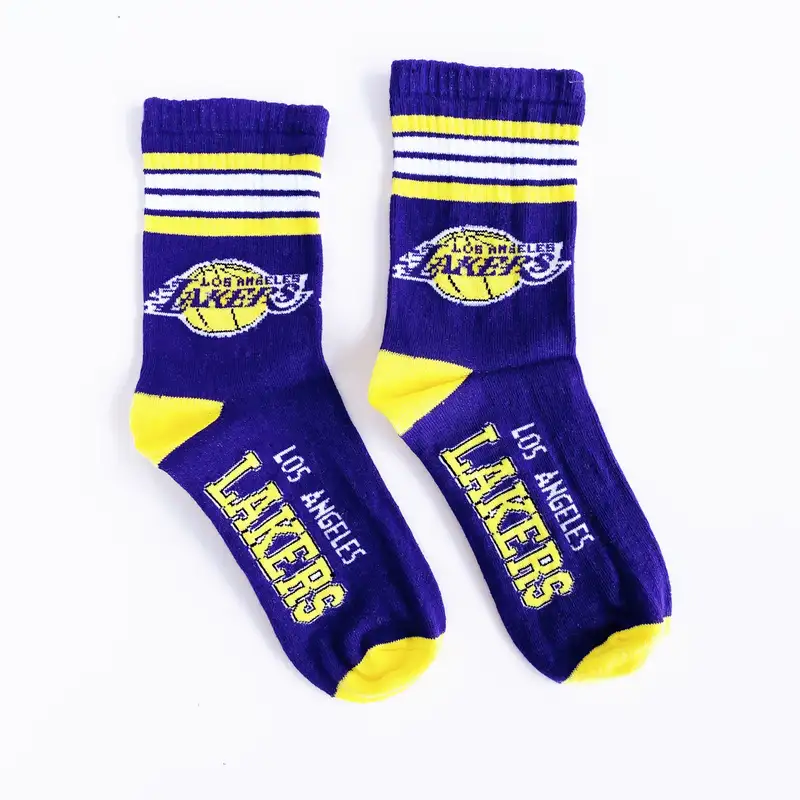 Çorap N221 - Los Angeles Lakers Sarı Mor Soket Çorap