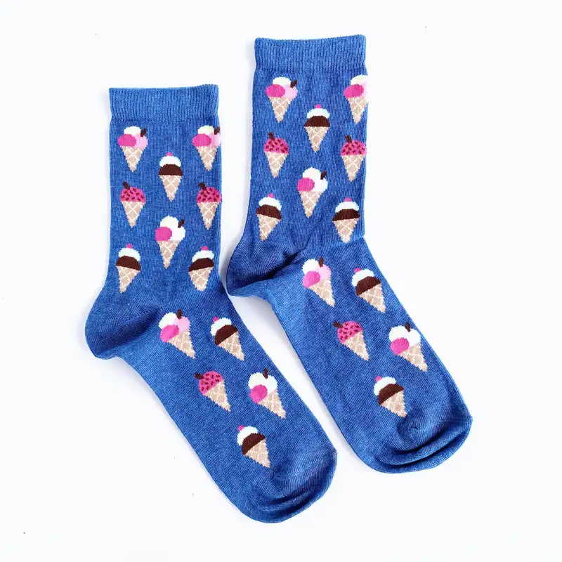 Çorap N227 - Dondurma Topları Mavi Çorap