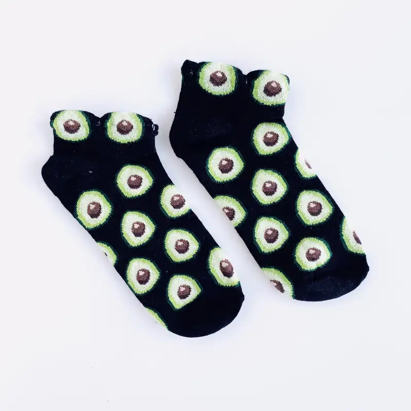 Çorap N236 - Ananaslı Siyah Bilek Çorap