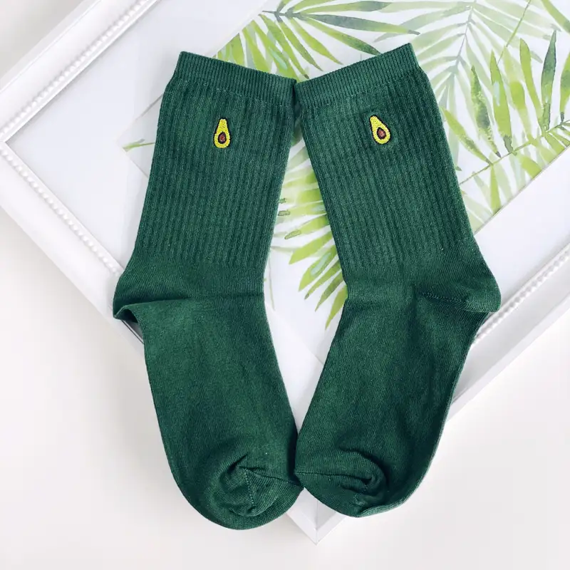 Çorap N247 - Minimal Serisi Avokadolu Koyu Yeşil Çorap
