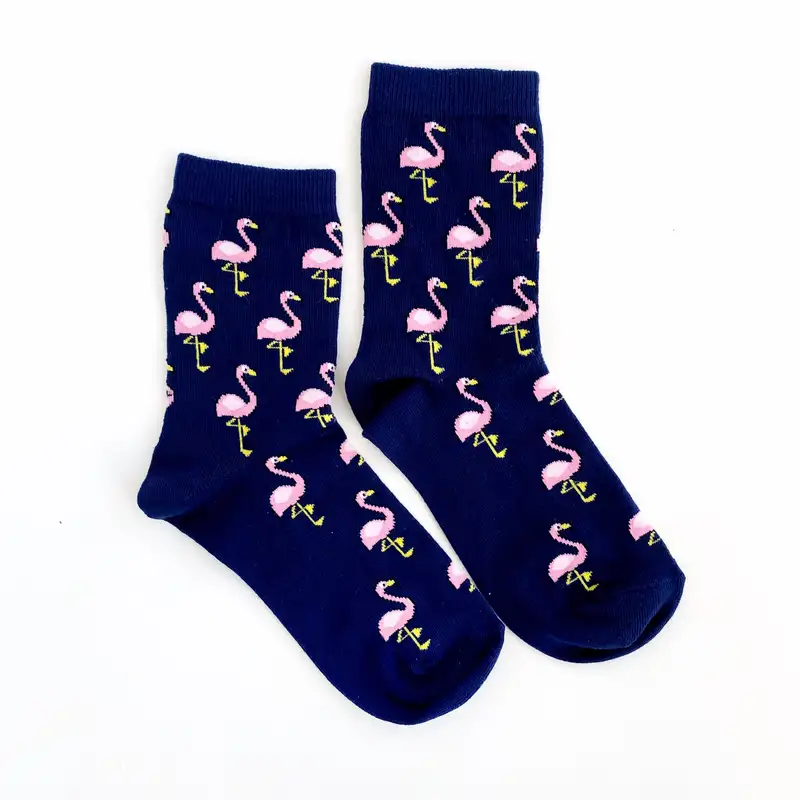 Çorap N270 - Lacivert Minik Flamingolar Çorap