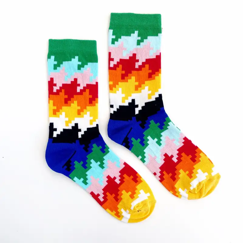 Çorap N313 - Renkli Piksel Çorap
