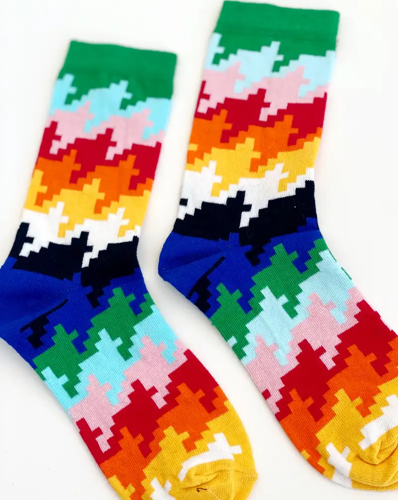 Çorap N313 - Renkli Piksel Çorap